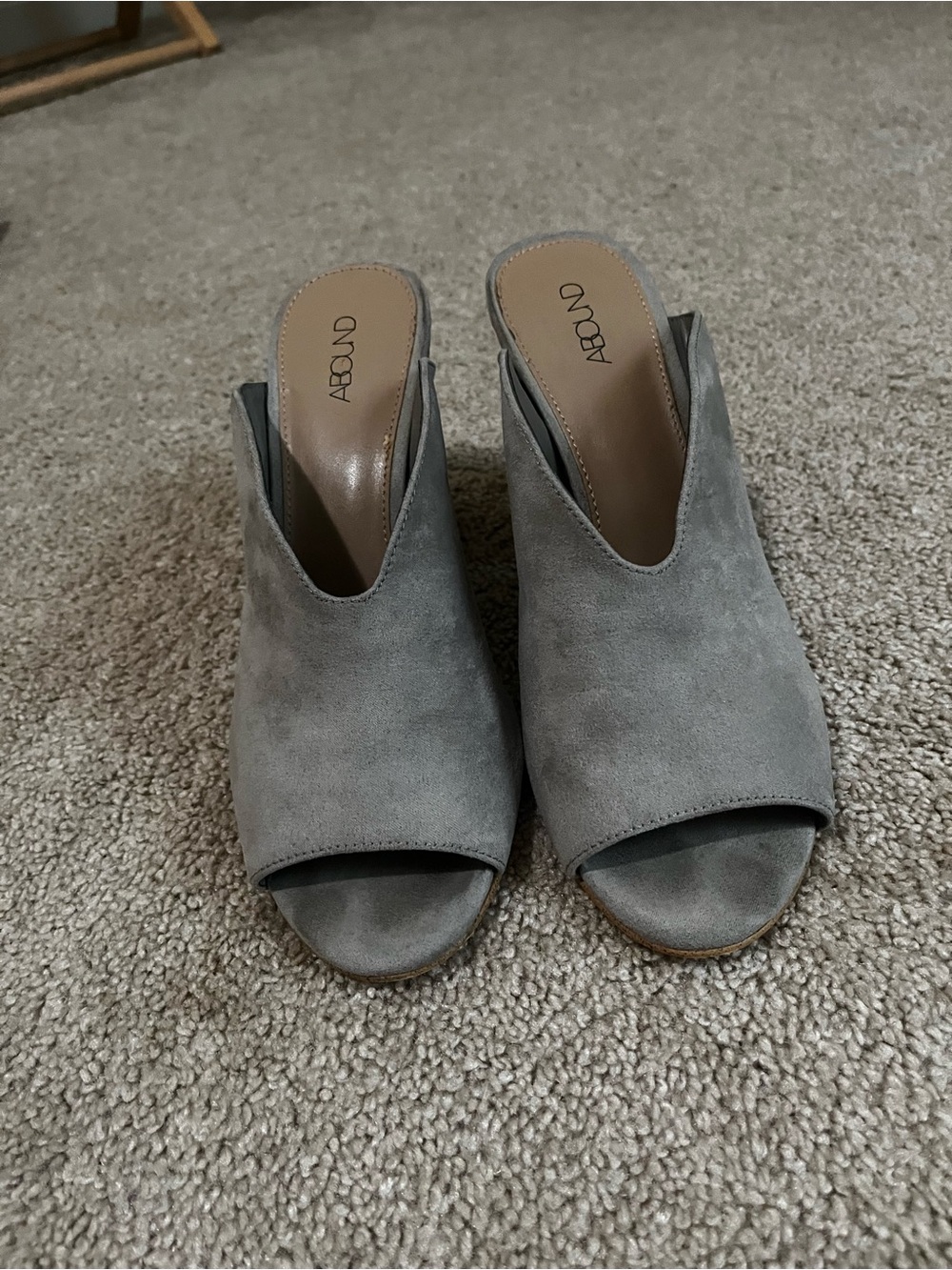 Abound Gray Suede Open-Toe Mule